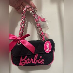 Barbie Black and Pink Quilted Shoulder Bag